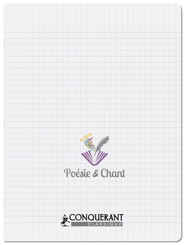 CONQUERANT Lot de 10 Cahier Poésie & Chant Classique PP piqué 24x32, 96p./48 feuilles 90g/m², Séyès/uni, incolore - 3020120255118_0