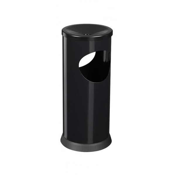 Corbeille avec cendrier et tête étouffoir - Kipso - acier poudré anti-UV ou inox brossé - 17,5 kg de déchets et 150 mégots_0