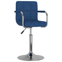 Décoshop26 - Tabouret de bar hauteur réglable x1 en tissu bleu et cadre en acier chromé DEC025036 - bleu 3000255035069_0
