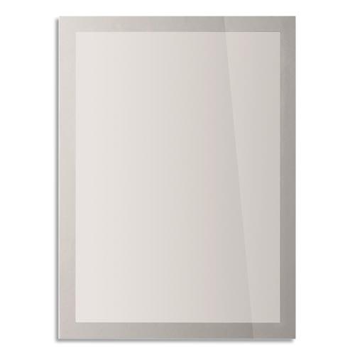 Durable sachet de 2 cadres d'affichage sun contour argenté, anti uv repositionnable, ft a4 l23,4xh32,1 cm_0