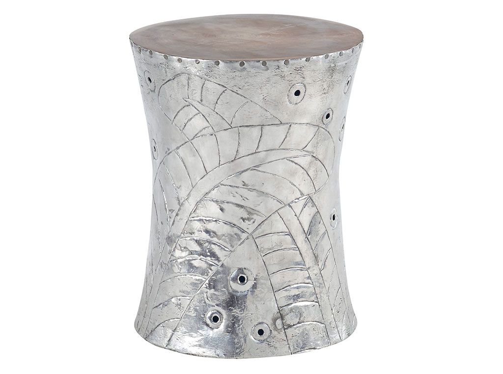 Essaouira - tabouret de restaurant - Scandiprojects - assise en teck et aluminium - Ø 35 x H 45 cm - MXESSPOHONG_0