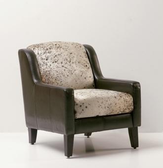 Fauteuil en cuir peau de vache_0