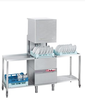 Lave-vaisselle à capot - 2 paniers 500x500 mm - Acier inox AISI 304 - 1 cycle de lavage 120s_0