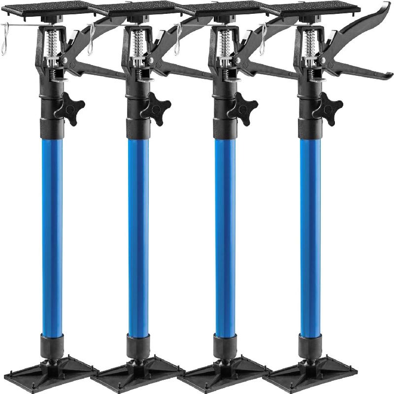 Lot de 4 étais de coffrage télescopiques - Bleu - Hauteur réglable de 51 cm à 115 cm - Réf : 08_0000292_0
