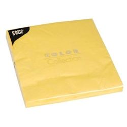 Papstar Serviettes, 3 plis pliage 1/4 40 cm x 40 cm jaune - jaune papier 4002911246436_0