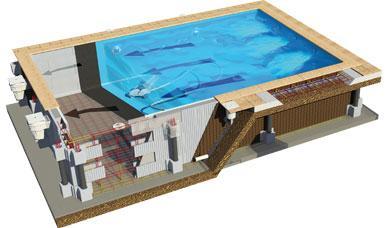 Piscine en kit couloir de nage complet blocs coffreurs polystyrène 10x3 m - profondeur 1.50 m_0