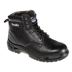 Portwest - Chaussures de sécurité montantes en cuir croute Steelite S3 Noir Taille 37 - 37 noir matière synthétique 5036108212170_0