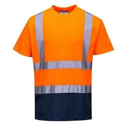 Portwest - Tee-shirt manches courtes bicolore HV Orange / Bleu Marine Taille S - S 5036108277230_0