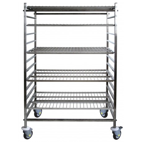 Rayonnage médical mobile en inox 18/10 - hauteur 1855 mm - sans étagère - référence AG-RR18510_0