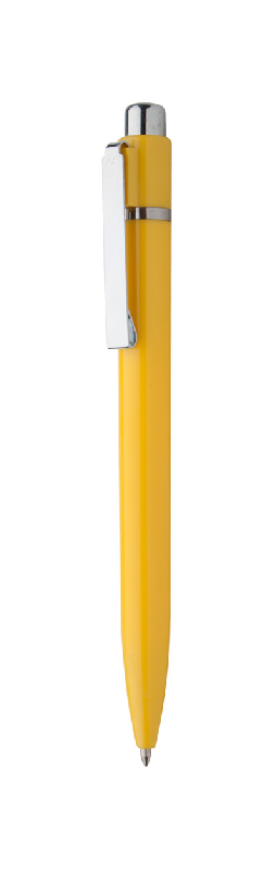 Stylo bille en plastique coloré - clip métal, poussoir chromé, encre bleue - 9g_0