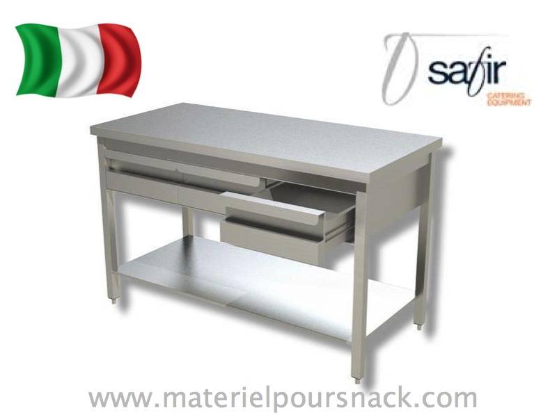 Table de travail centrale avec tiroirs + étagère série 600 marque safir modèle sntg2c106_0