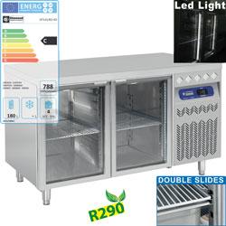 Table frigorifique ventilée - 2 portes vitrées GN 1/1 - 260 litres - DT131/R2-VD_0