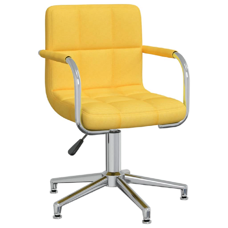 VidaXL Chaise Pivotante De Salle à Manger Jaune Moutarde Tissu - jaune 3088069XL_0