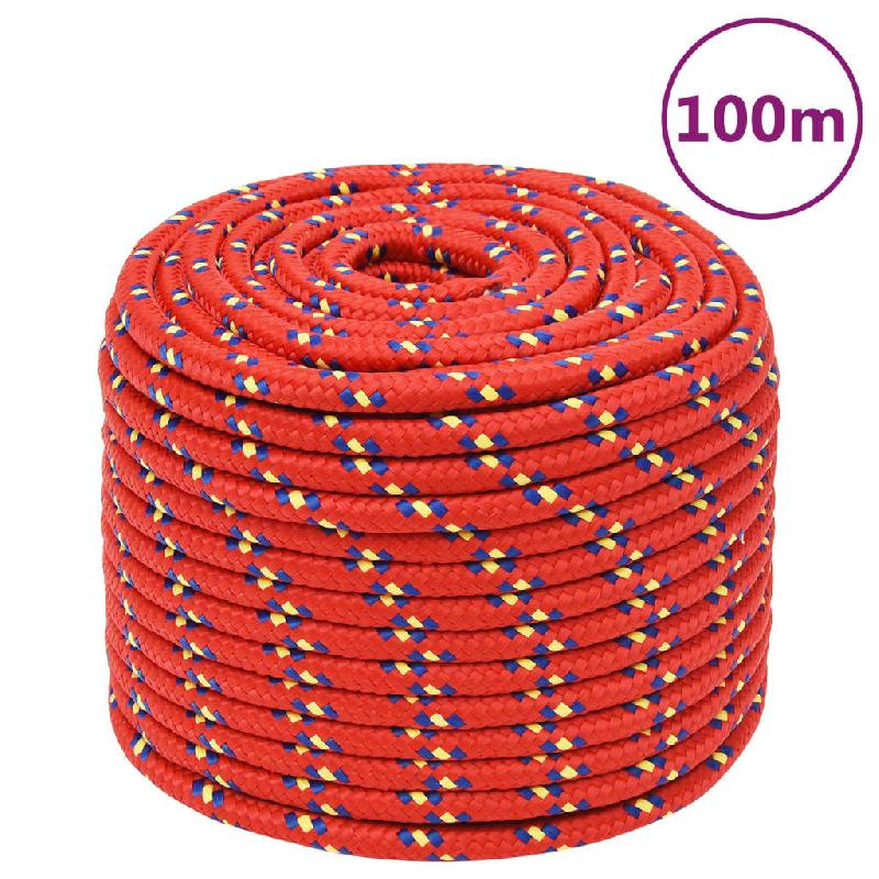 Vidaxl corde de bateau rouge 14 mm 100 m polypropylène 152411_0