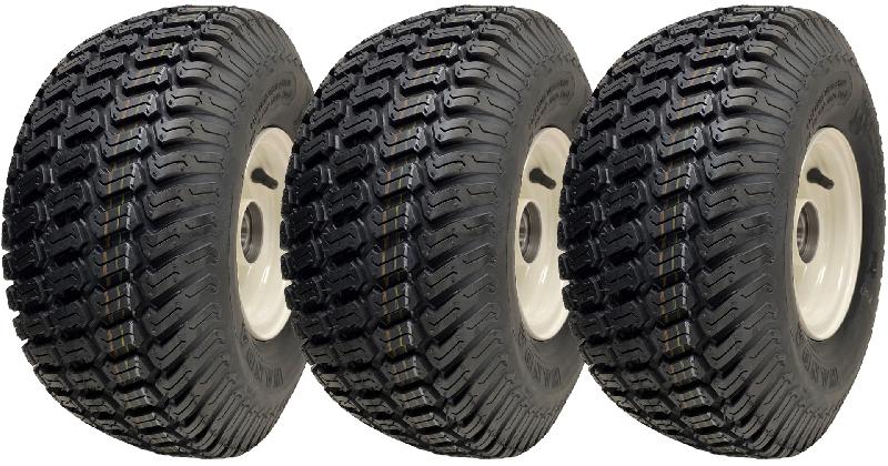 15x6.00-6 Grass Lawnmower Wheels Tyres Fitted on Rims 20mm Bearings (Set of 3)_0