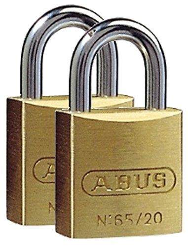 ABUS 35114 65/20 - Lot de 2 cadenas en laiton massif 20 mm avec anse en acier cémenté et technologie NANO PROTECT_0