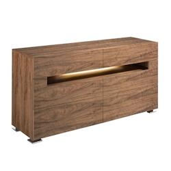 AC ANGEL CERDA Angel Cerdá Buffet noyer et acier poli avec éclairage intérieur 7076C 140 x 43 x 71 - marron Bois massif 8435631005520_0