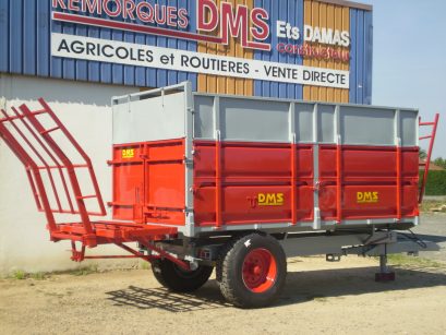 Benne basculante agricole 6T DMS - double fond indéformable, ridelles démontables, porte arrière au choix_0