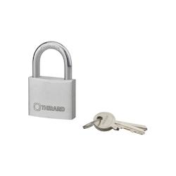 Cadenas à clé, extérieur, alu, 50mm, anse acier nickelé, 2 clés - THIRARD - gris 3150261281506_0