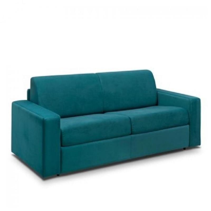 Canapé convertible express Midnight Amore 120 cm - Matelas 16 cm - Velours bleu paon - Fabrication italienne_0