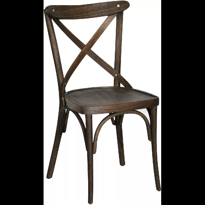 Chaise de restaurant CROSS en hêtre bois courbé - Style bistrot vintage_0