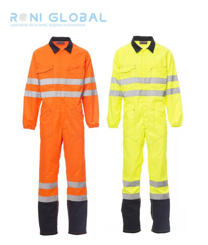 Combinaison de sécurité haute visibilité homme - 7 poches - Class 3 - Polyester & coton - Ship Payper_0