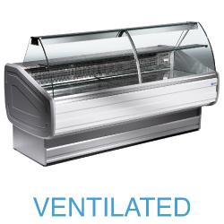 Comptoir vitrine réfrigéré - vitre bombée ventilée avec réserve - MY25/A1-VV_0