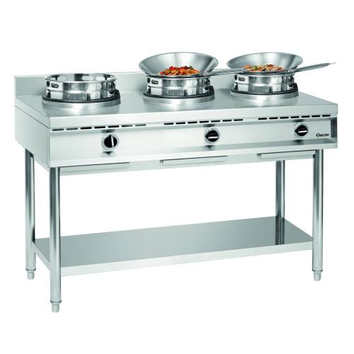 CUISINIÈRE WOK À GAZ 3 BRÛLEURS BARTSCHER 1500 X 600 MM