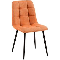 Décoshop26 - Chaise de salle à manger x1 coutures décoratives carrées en tissu orange et métal noir 10_0002143 - noir 3000250862035_0