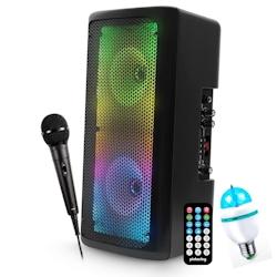 Enceinte FestiSound SRX206 Karaoké Enfant sans Fil Sono Portable DJ Autonome avec MICRO -Bluetooth USB idéal SOIRÉE + Ampoule - 3701123945687_0