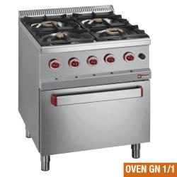 Fourneau 4 feux gaz - Four électrique à convection GN 1/1 - Optima 700 - 16340 kcal/h - 2,6 kW_0