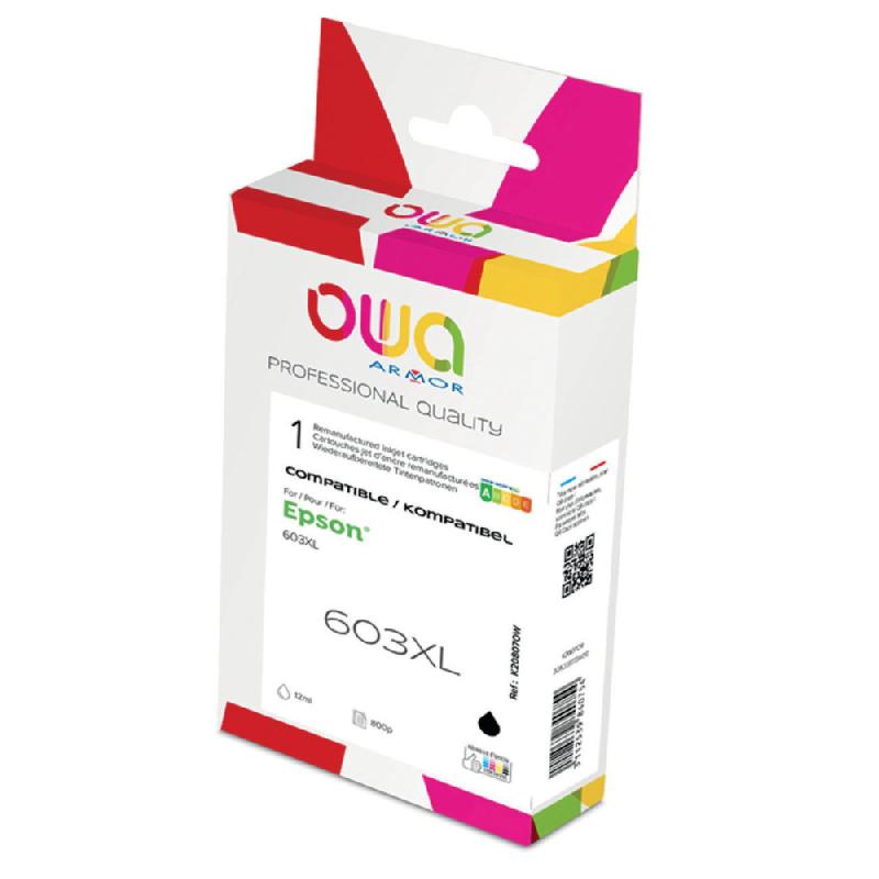 OWA K20807OW Cartouche d'encre remanufacturée compatible EPSON 603XL - Noir_0