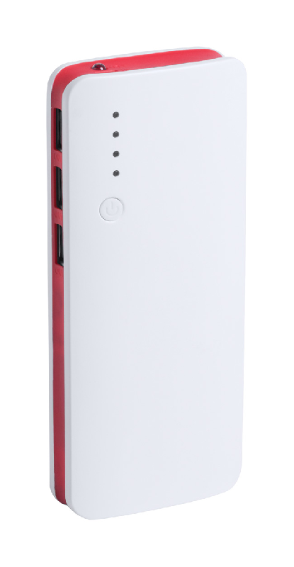 Power Bank USB - 3 ports de charge - 10000 mAh - plastique - rouge_0