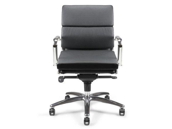 Siège de bureau cuir chrome_0