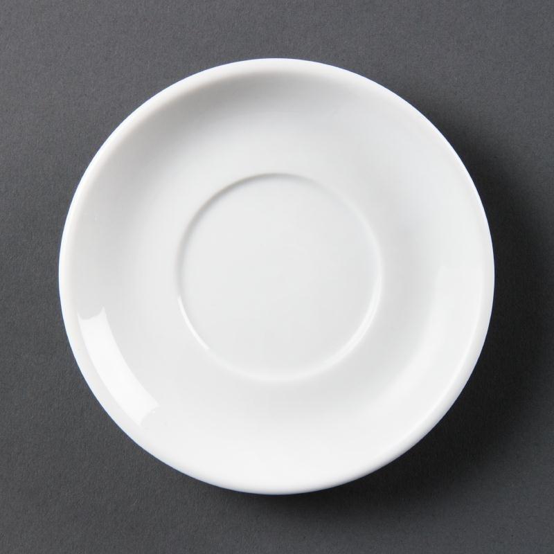Soucoupe à espresso empilable 85 ml - Olympia - Porcelaine blanche 145 mm - Lot de 24_0