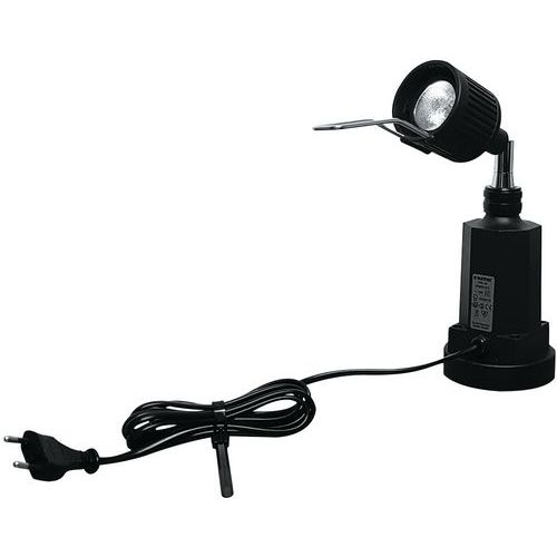 SPOT HALOGENE 230/12V COL.NOIR SUR PIED MAGNET IQUE