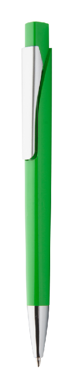 Stylo à bille en plastique - attributs argentés - encre bleue - couleur vert citron - 9g_0