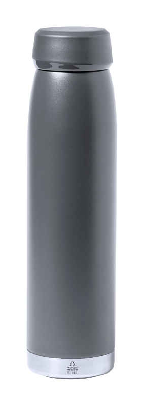 Thermos isotherme double paroi en inox recyclé - 380 ml - Couleur gris_0
