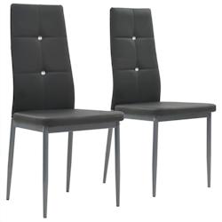 VidaXL Chaises à Manger Lot De 2 Gris Similicuir - gris 246185_0