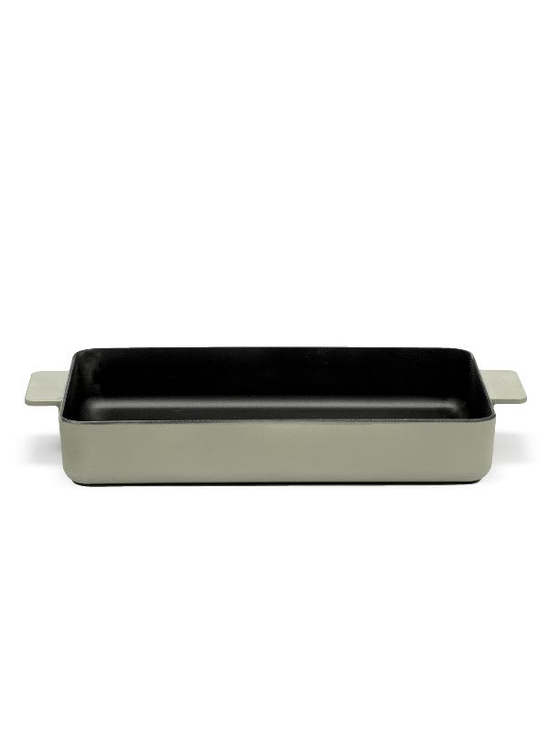 PLAT RECTANGULAIRE VERT FONTE D'ACIER 37X28 CM SURFACE SERAX