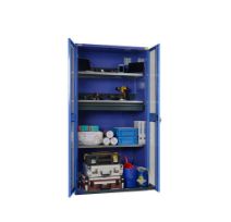 85.217.501 - Armoire de rechargement Thur Metall - 4 rayons galvanisés avec portes pleines et fenêtres transparentes_0
