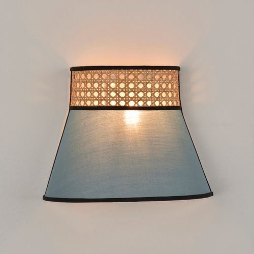 APPLIQUE BI-MATIÈRE COTON ET CANNAGE NATUREL PÉTROLE - COREP
