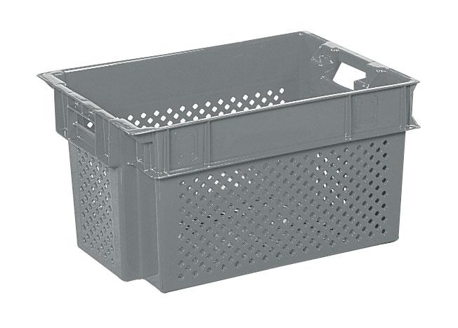 CAISSE PLASTIQUE MINERVA GRISE 50 LITRES H.300
