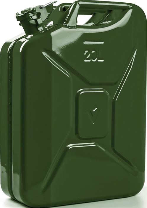 Bidon pour carburant 20L - Vert olive RAL 6003 - Tôle d'acier 0,9mm - L345xP165xH470mm - VALPRO_0