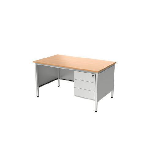 BUREAU 1/2 MIN L140 CHÊNE AVEC CAISSON 3T CONFORT 2 - ROBBERECHTS
