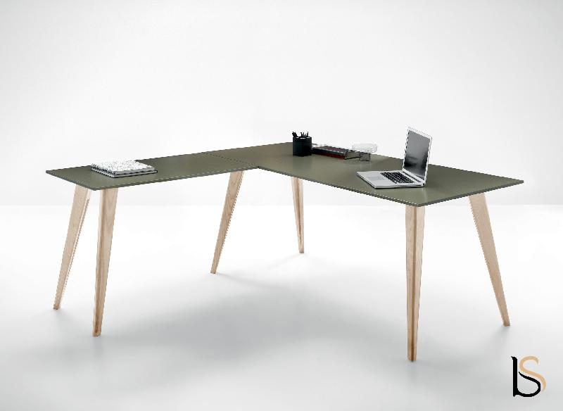 Bureau d'angle Pigreco Up - Martex - Thé vert, 200 x 220 cm_0