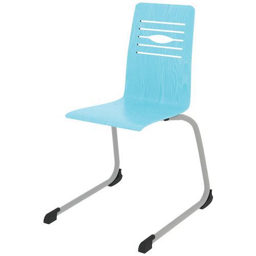 CHAISE COQUE YOGA PIÈTEMENT LUGE ACIER - BLEU LAGON/GRIS ARGILE