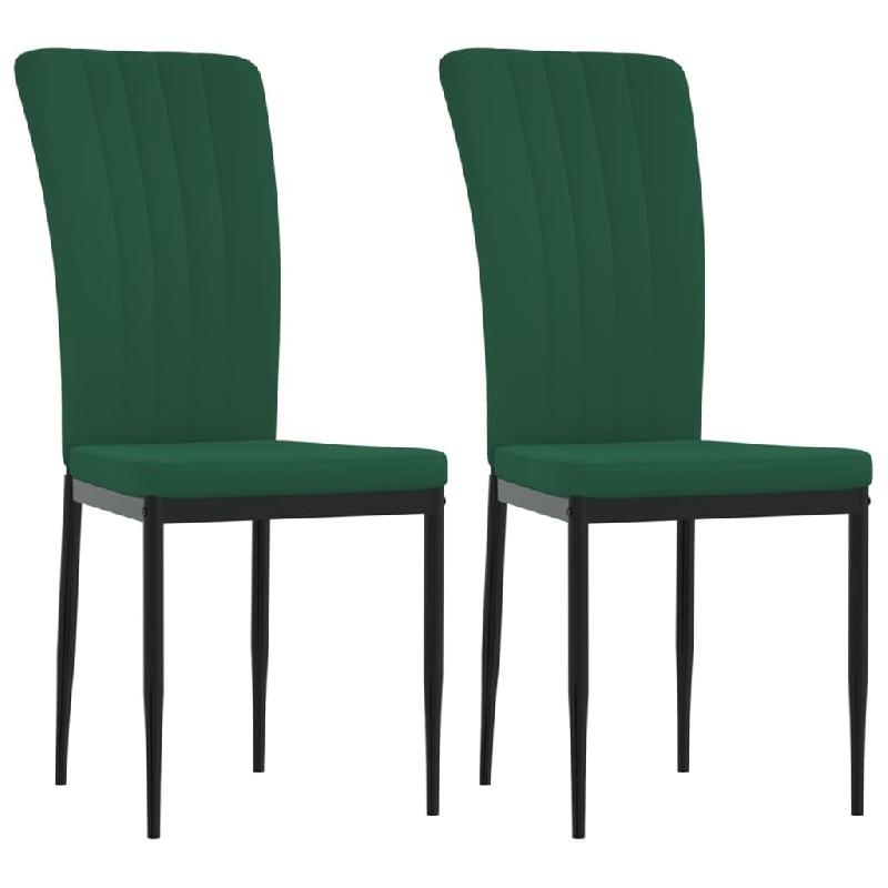 Chaises à manger lot de 2 Vert foncé Velours Modèle Ovanel - 326095_0