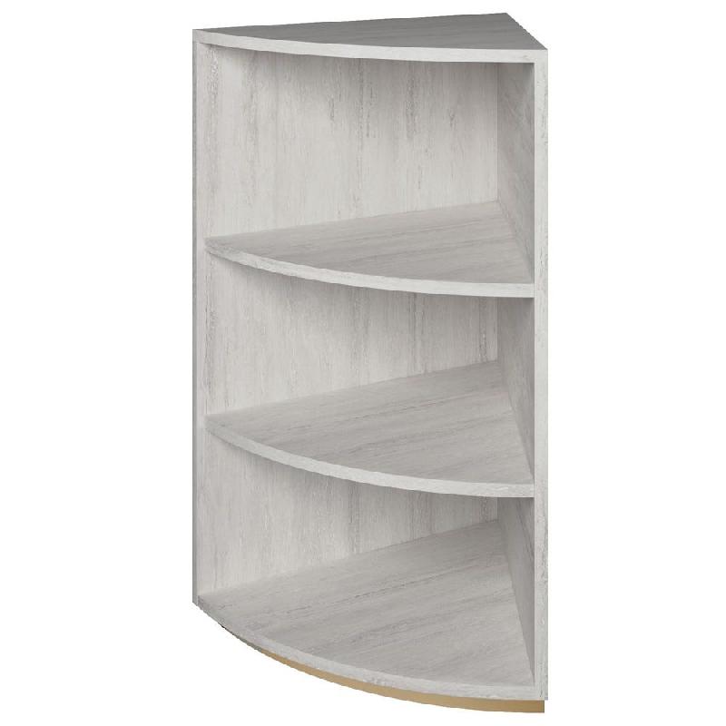 Comptoir angle arrondi 60 degrés - 60x93,8cm - travertin champagne   2 tablettes_0