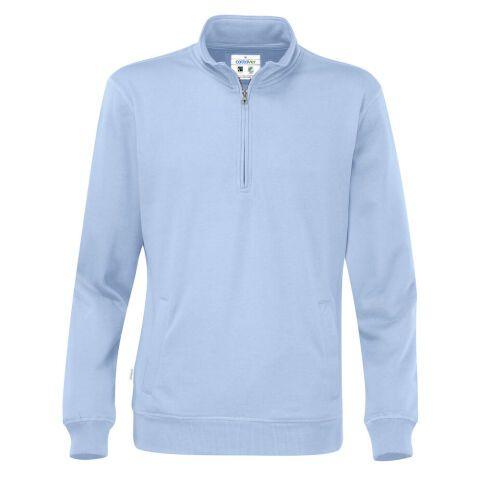 COTTOVER SWEATSHIRT COL ZIPPÉ UNISEX - CERTIFIÉ GOTS BLEU CLAIR - TAILLE XXXXL